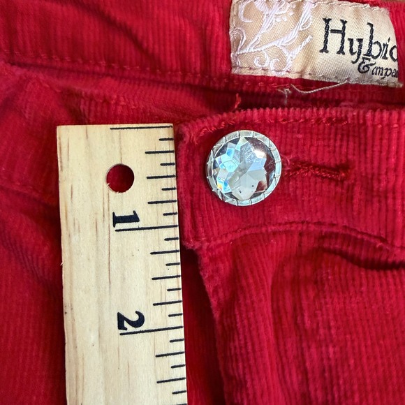 Hybrid & Company Women's Red Corduroy Bootcut Jeans Size 9 Rhinestone Accents - Picture 8 of 12